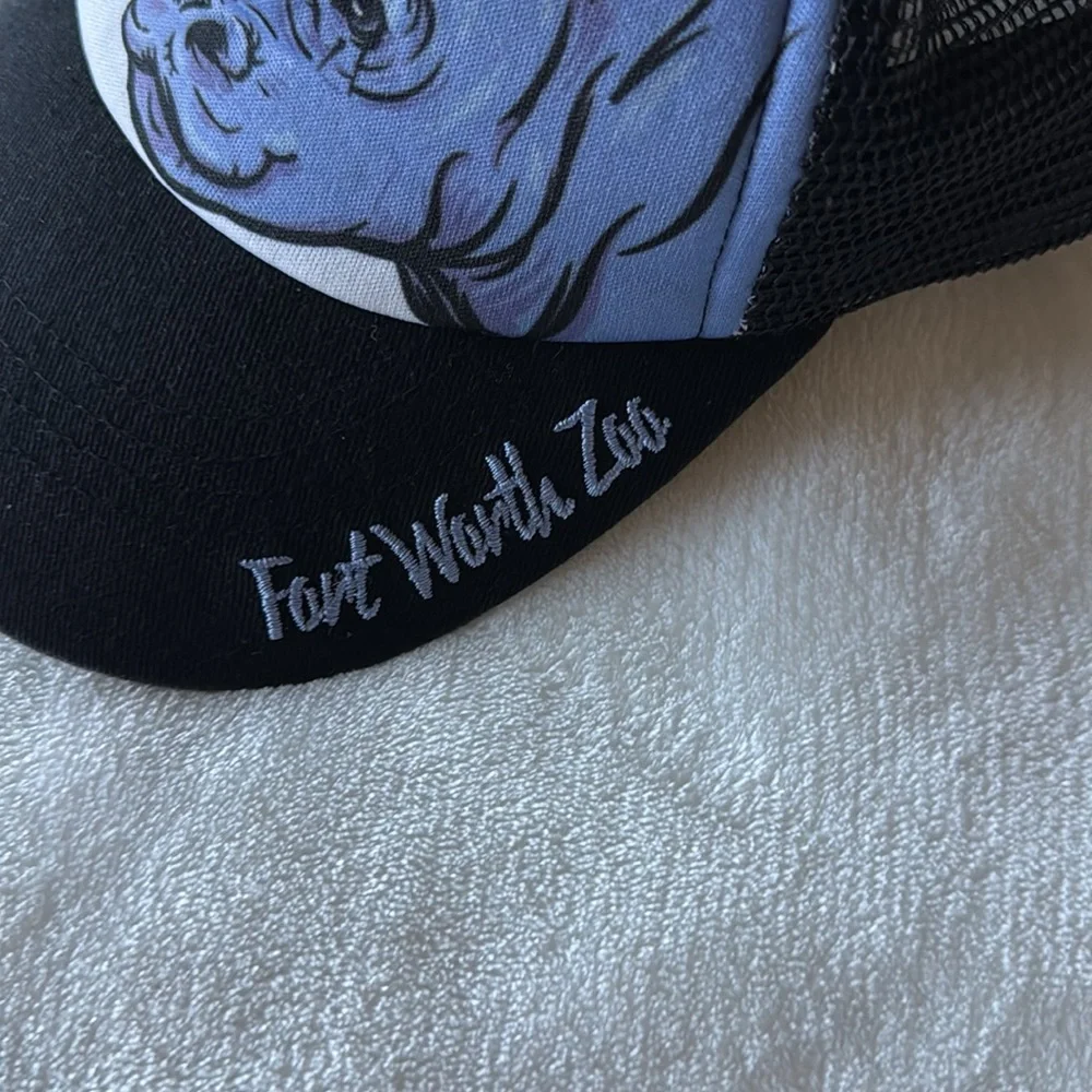 Black and white rhino Fort Worth zoo kids cap